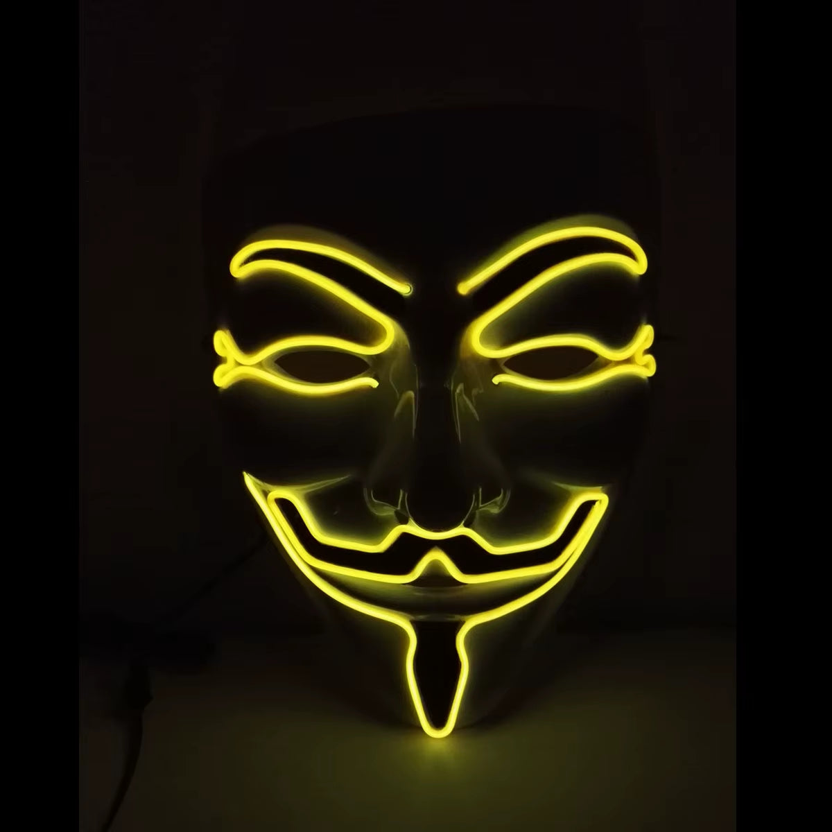 2024 Halloween Cosutmes Cosplay Guy Fawkes Hacker Mask Vendetta Mask Luminous LED Halloween Mask