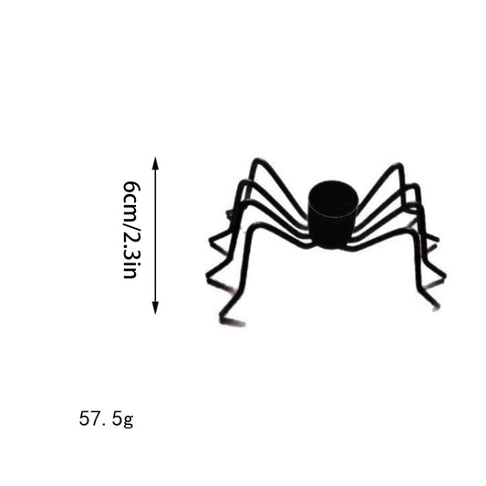 Halloween Spider Candle Holder Halloween Props Decoration Ornaments Black Candle Holder for Home Bar Haunted House Props