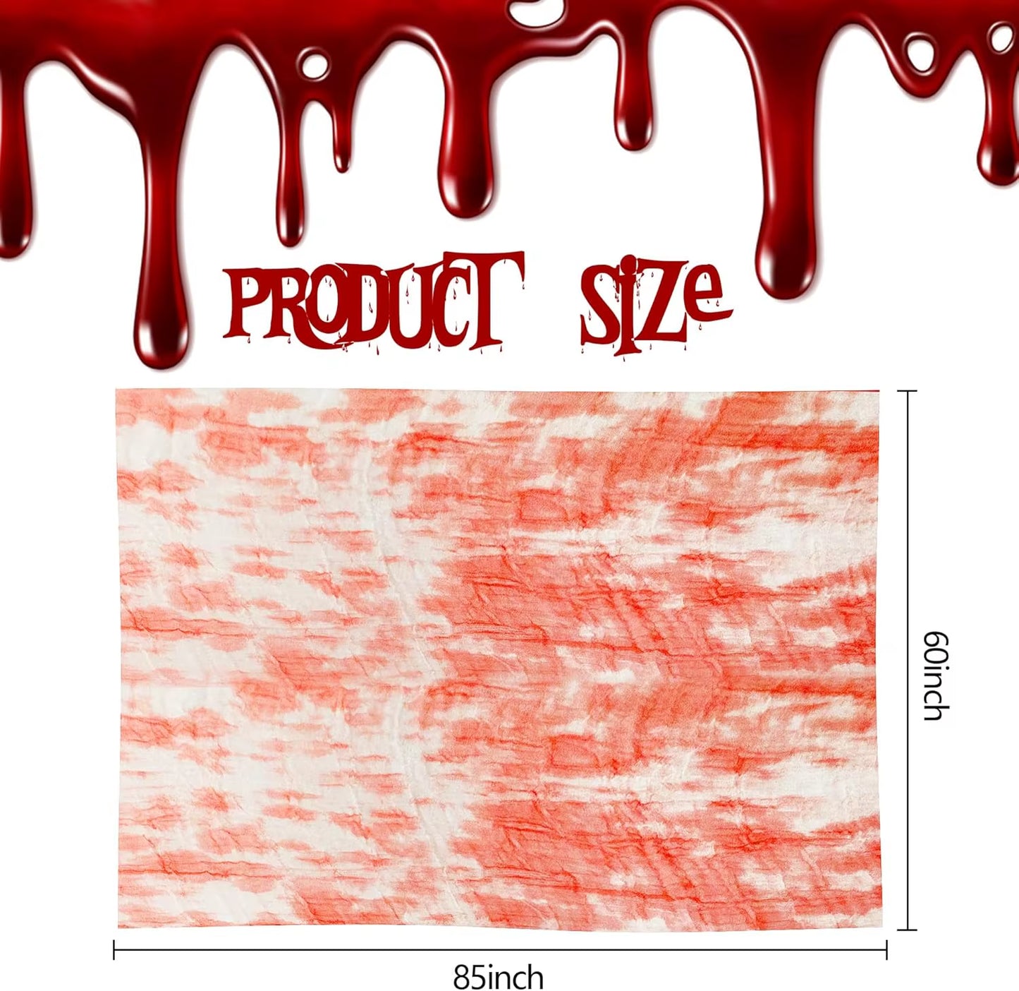 Halloween Bloody Gauze Tablecloth,1.52*2.15M(60*85Inch) Bloody Handprint Rectangle Table Cover for Halloween Party Table Decor