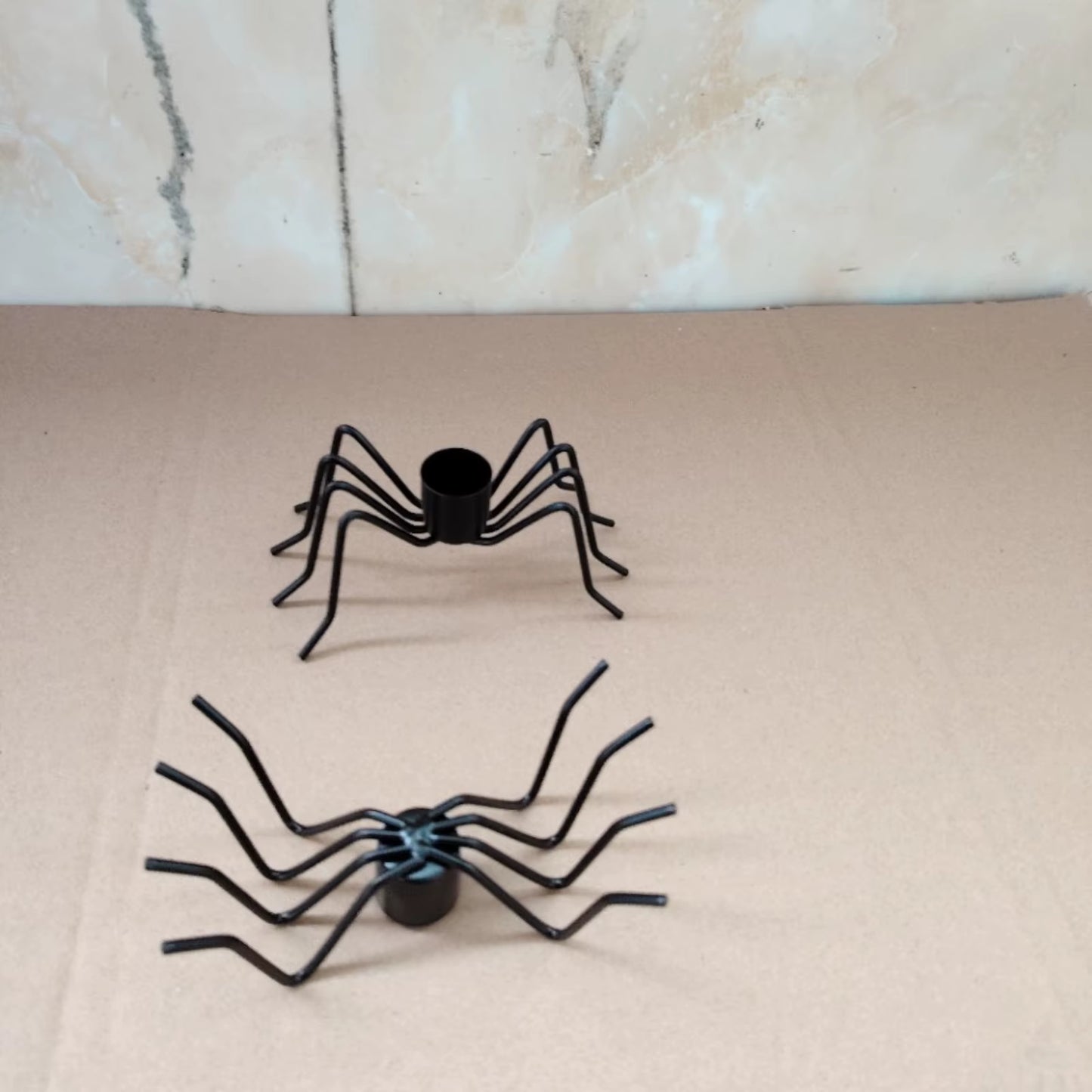 Halloween Spider Candle Holder Halloween Props Decoration Ornaments Black Candle Holder for Home Bar Haunted House Props