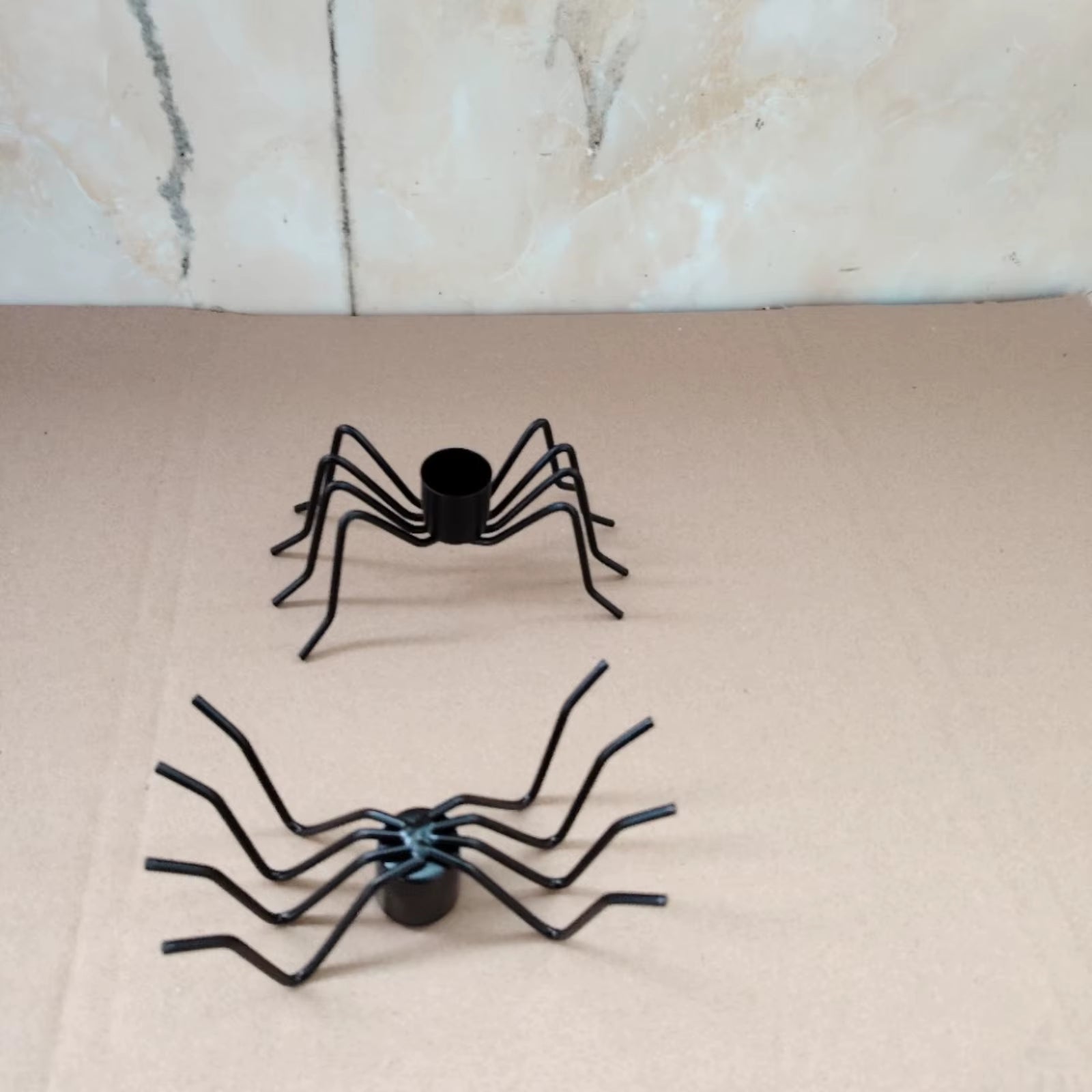 Halloween Spider Candle Holder Halloween Props Decoration Ornaments Black Candle Holder for Home Bar Haunted House Props
