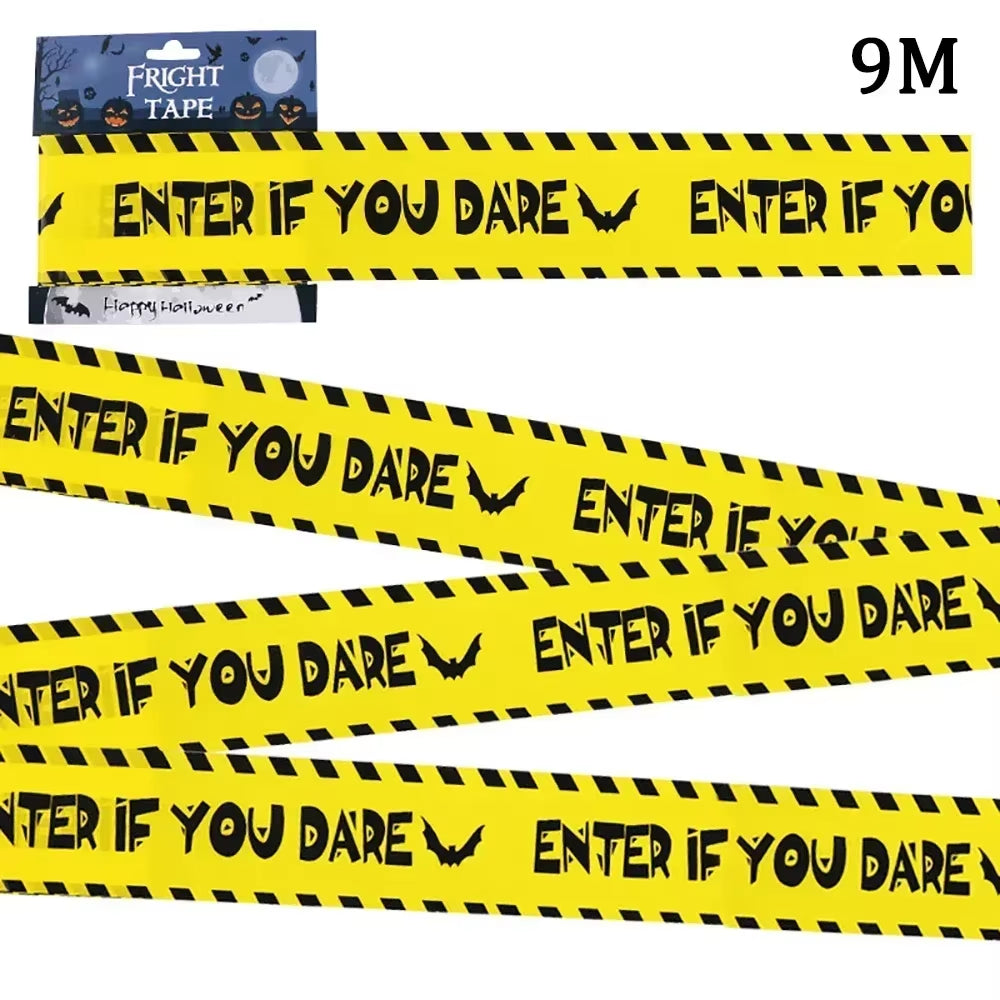 Halloween Warning Tape Signs Banner Halloween Party Props Window Prop Danger Warning Line Halloween Decor Party Supplies