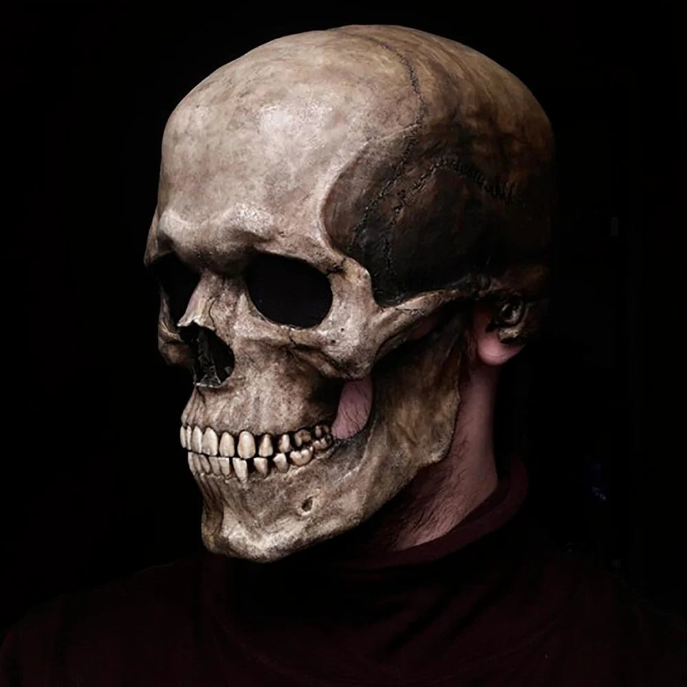 Halloween Mask Movable Jaw Full Head Skull Mask Halloween Decoration Horror Scary Mask Cosplay Party Decor 2021 Skull Helmet