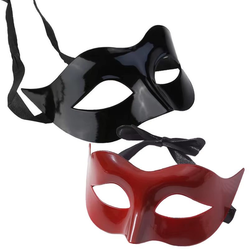 Women Man Sexy Gentleman Masquerade Mask Prom Mask Halloween Party Props Black White Retro Mask Plastic Half Face Cosplay Mask