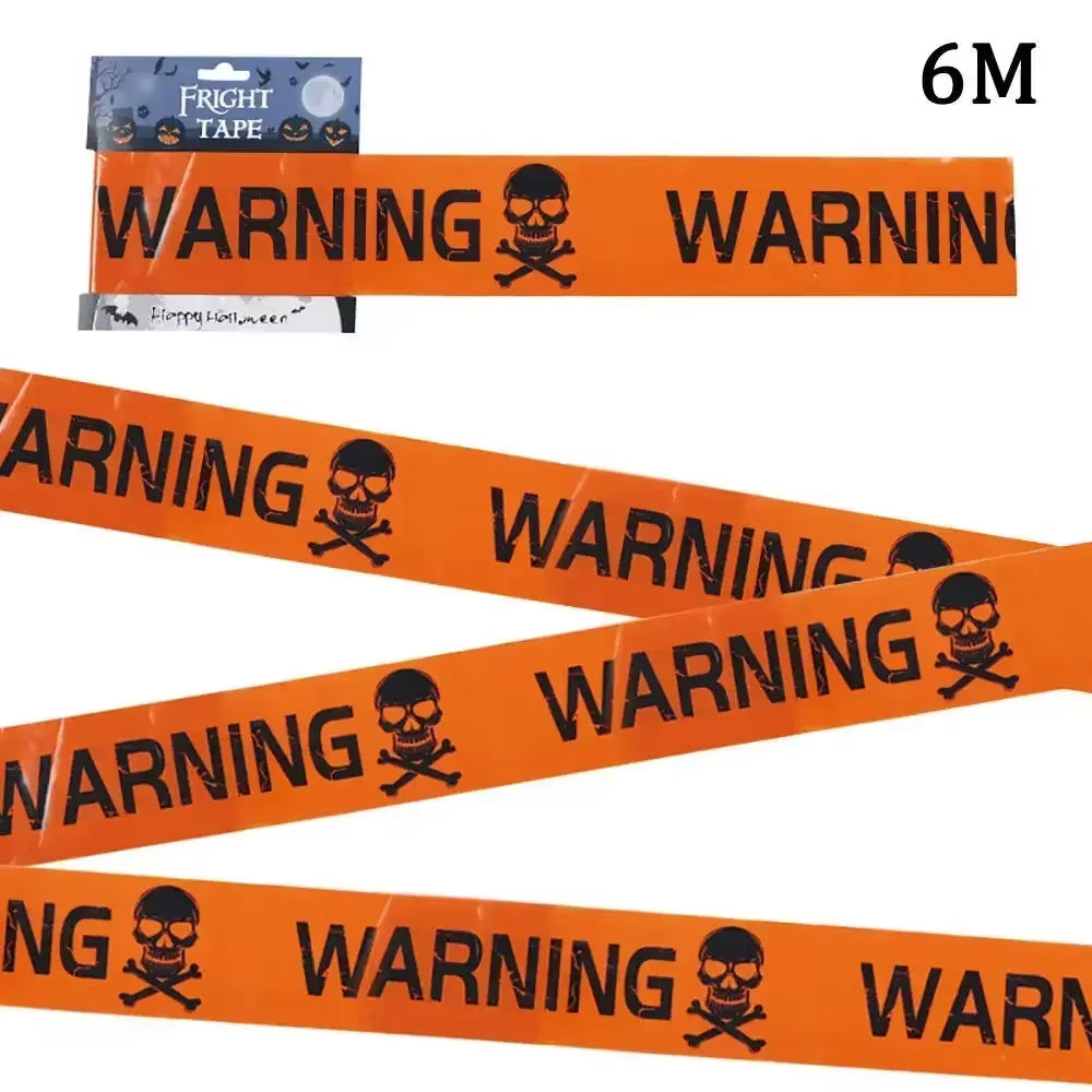 Halloween Warning Tape Signs Banner Halloween Party Props Window Prop Danger Warning Line Halloween Decor Party Supplies