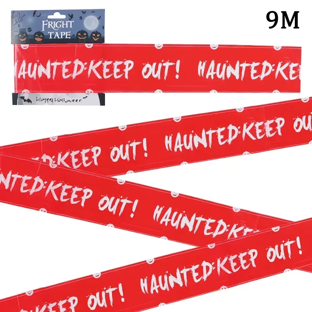 Halloween Warning Tape Signs Banner Halloween Party Props Window Prop Danger Warning Line Halloween Decor Party Supplies