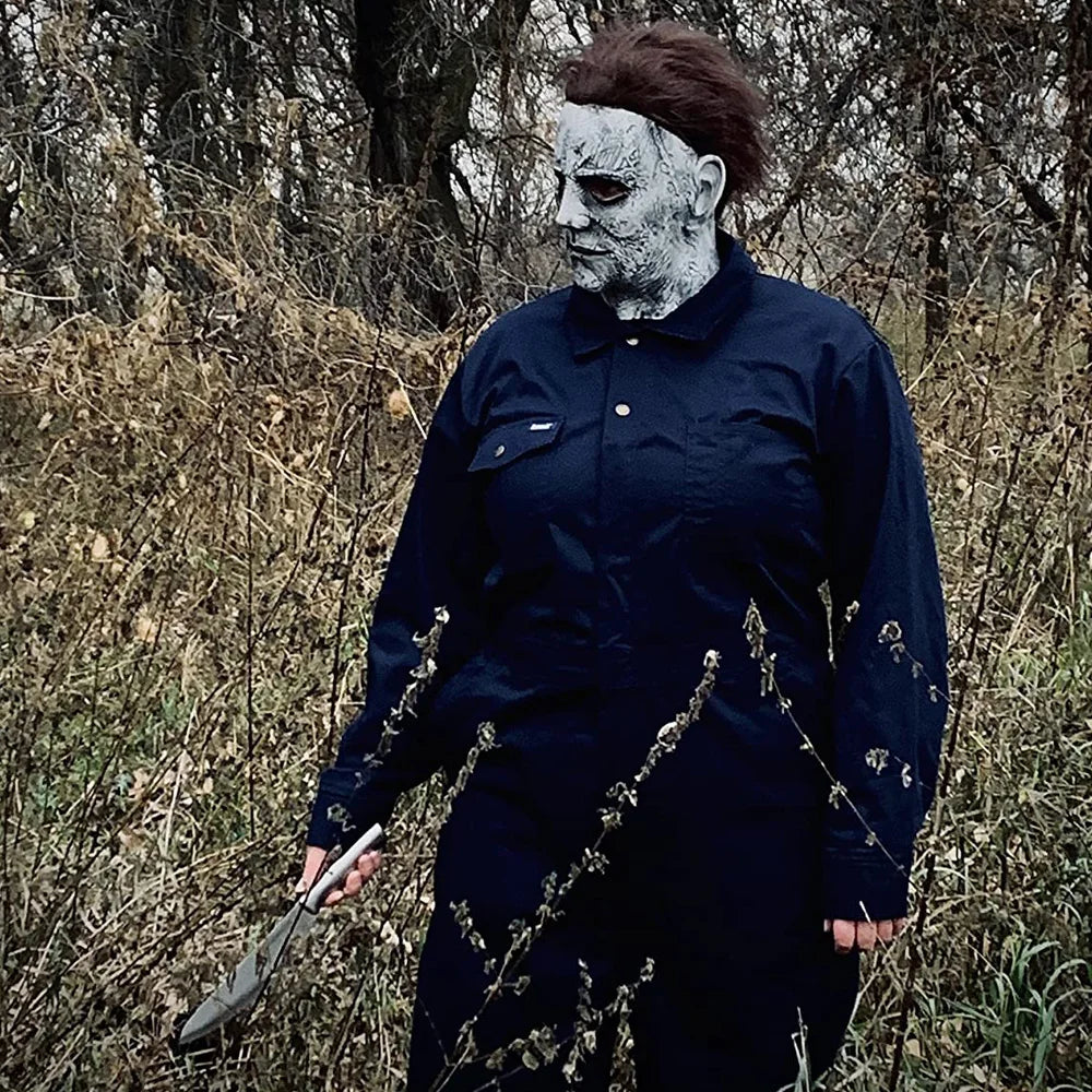 2018 Halloween Michael Myers Mask Cosplay Horror Bloody Demon Creepy Killers Latex Helmet Carnival Purim Party Costume Props