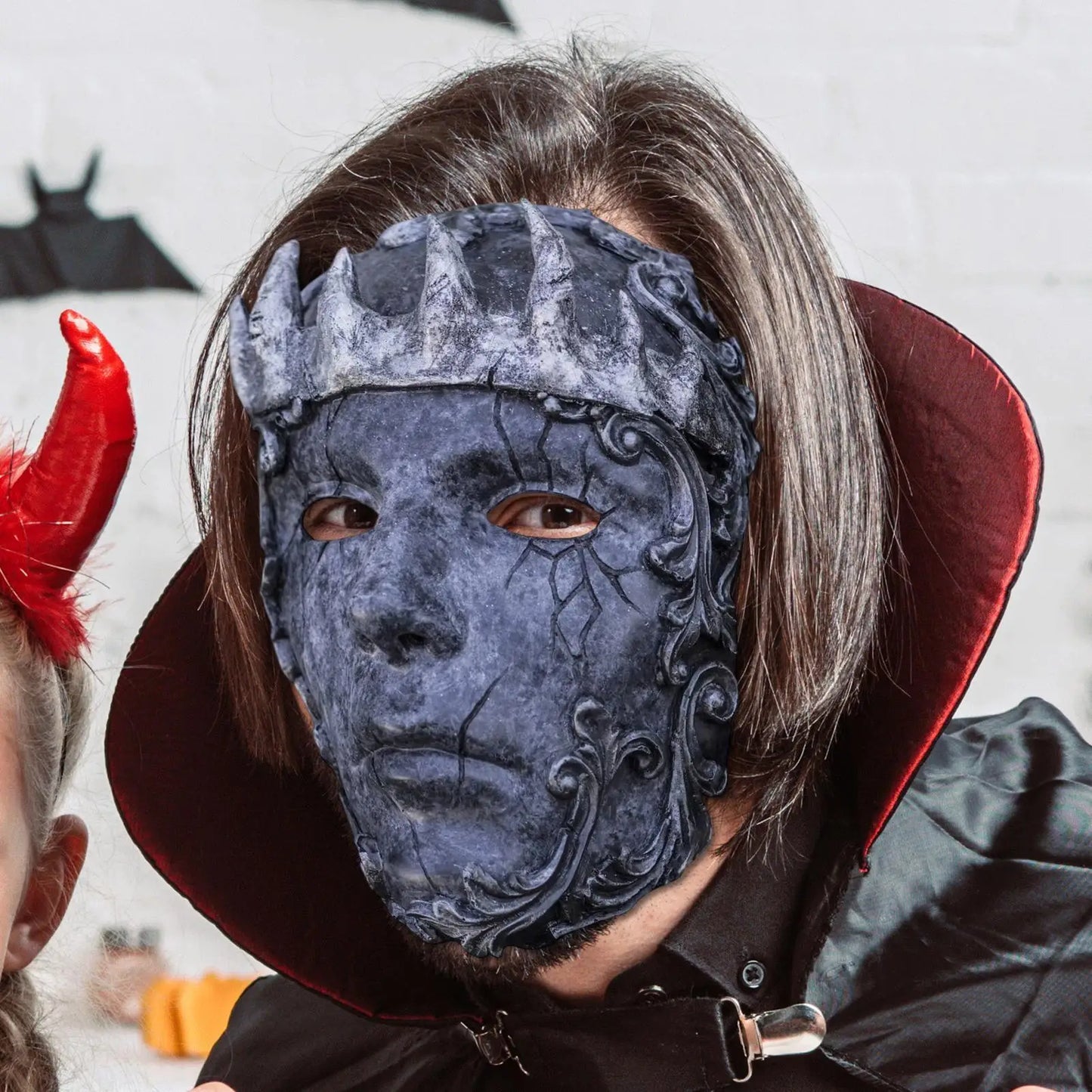 Halloween Terror Abyss King Mask Comprehensive Venetiann Mask Halloween Noble King Mask Halloween Masque Dress up Accessories