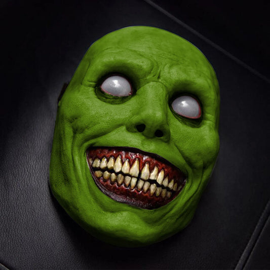 2021 New Halloween Mask Cos Exorcist Horror Smile Green Face White Eye Demon Mask Halloween Mask